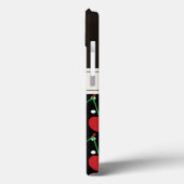 赤さくらんぼ黒水玉模様ヴィンテージ パーソナライズされた Case-Mate iPhoneケース (裏面 / 左)