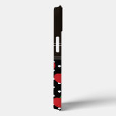 赤さくらんぼ黒水玉模様ヴィンテージ パーソナライズされた Case-Mate iPhoneケース (裏面 / 右)