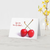 赤さくらんぼ カード (黄色い花)