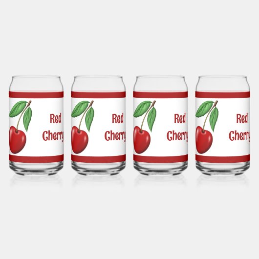 赤さくらんぼ パーソナライズされた ガラス缶 (正面)