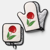 赤さくらんぼ 鍋つかみ&鍋敷きセット (正面/裏面)