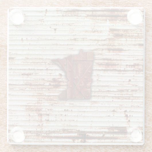 赤さびミネソタの形 ガラスコースター (裏面)