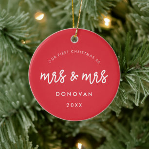 赤さん夫妻の初めてのクリスマスがかわいい セラミックオーナメント