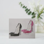 赤すごいと黒のハイヒール靴 ポストカード (スタンド正面)