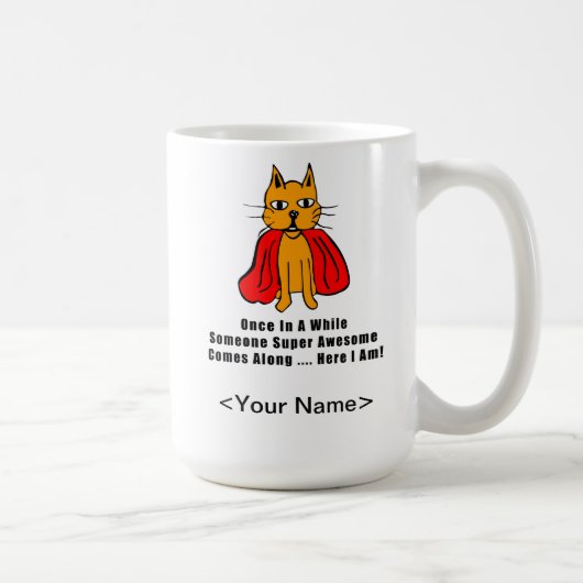 赤すごい素晴らし岬のオレンジキャット コーヒーマグカップ (右)