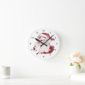 赤すてきおもしろいレトロ聖降誕祭 ラウンド壁時計 (ホーム)