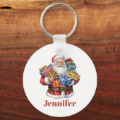 赤すてきスーツのサ伝統的ンタ キーホルダー (正面)