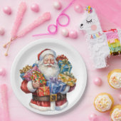 赤すてきスーツのサ伝統的ンタ ペーパープレート (パーティー)