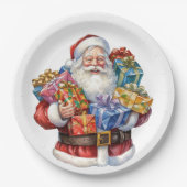 赤すてきスーツのサ伝統的ンタ ペーパープレート (正面)