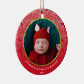 赤すてきポインセチアベビー初めてのクリスマスセラミ セラミックオーナメント (右)