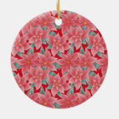 赤すてきポインセチアベビー初めてのクリスマスセラミ セラミックオーナメント (裏面)