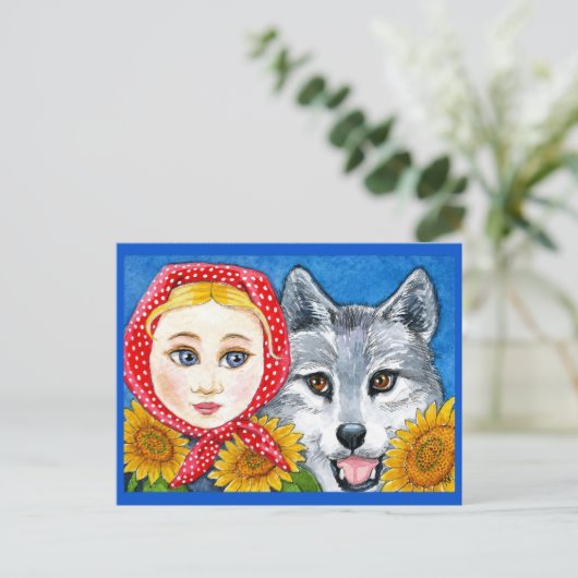 赤ずきんちゃんと悪い狼 ポストカード (スタンド正面)