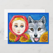 赤ずきんちゃんと悪い狼 ポストカード (正面/裏面)