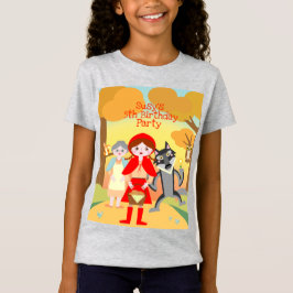 赤ずきんちゃんの女の子の誕生日パーティー Tシャツ