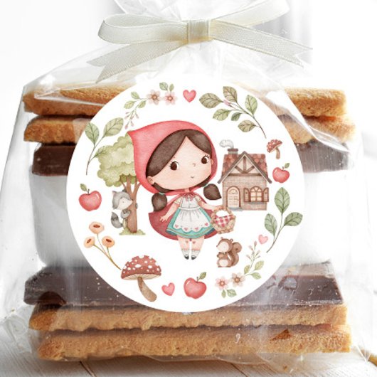 赤ずきんちゃんの愛らしいファンタジー ラウンドシール