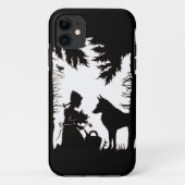 赤ずきんとオオカミの森のシルエット Case-Mate iPhoneケース (裏面)