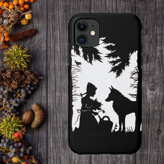 赤ずきんとオオカミの森のシルエット Case-Mate iPhoneケース