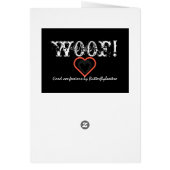 赤ずきんと悪い狼の面白いロマンチックカード (裏面)