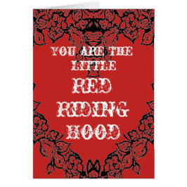 赤ずきんと悪い狼の面白いロマンチックカード