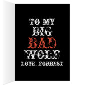 赤ずきんと悪い狼の面白いロマンチックカード (内側 (右))