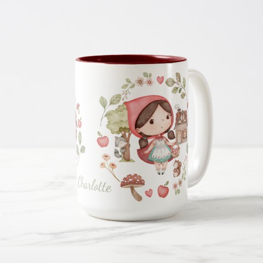 赤ずきんのかわいいファンタジー ツートーンマグカップ (正面右)