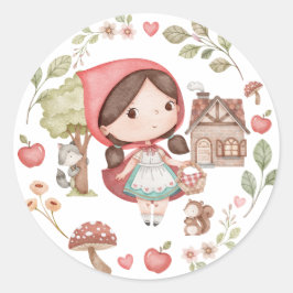 赤ずきんのかわいいファンタジー ラウンドシール