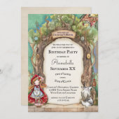 赤ずきんのカラフルな童話 招待状 (正面/裏面)