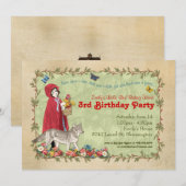 赤ずきんのパーティー招待状 招待状 (正面/裏面)