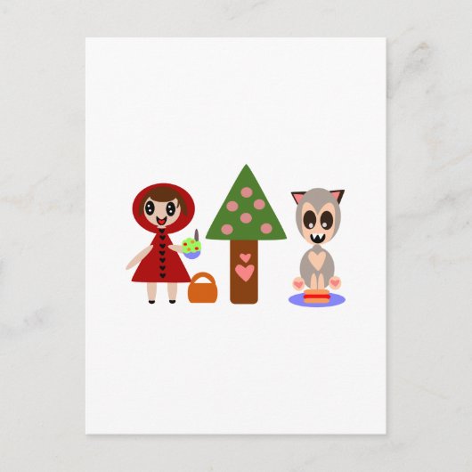 赤ずきんのピクニック ポストカード (正面)