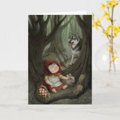 赤ずきんの挨拶状 カード (黄色い花)