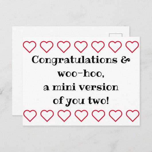 赤ちゃんおめでとうカード、出産おめでとうポストカード ポストカード (正面/裏面)