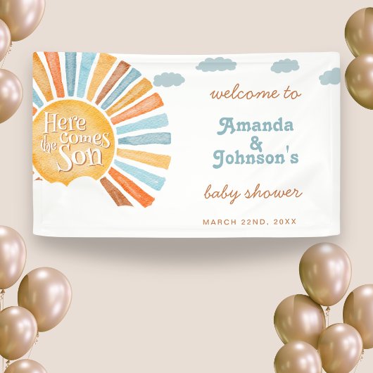 赤ちゃんおめでとう!我が子よ、ようこそ Baby Shower 横断幕