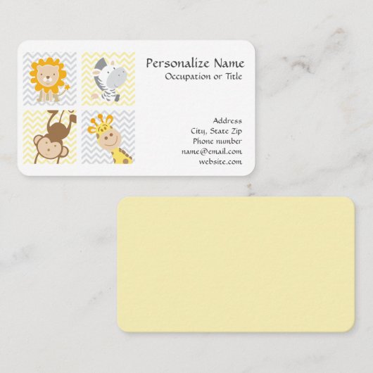 赤ちゃんおもしろいの動物とかわいい 名刺 (正面/裏面)