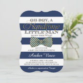 赤ちゃんお披露目会のご招待状 男の子 招待状 (スタンド正面)