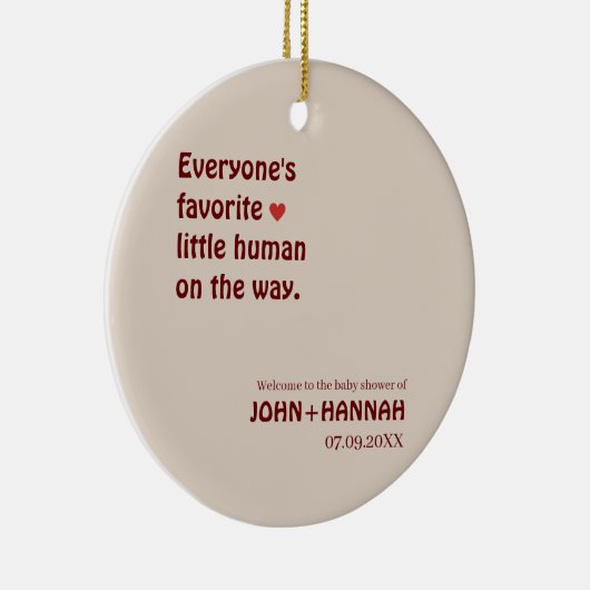 赤ちゃんお気に入りののシャワーを浴びた人たち セラミックオーナメント (右)