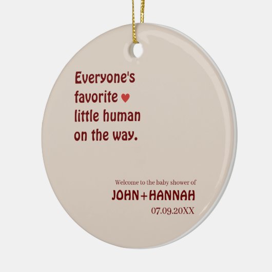 赤ちゃんお気に入りののシャワーを浴びた人たち セラミックオーナメント (左)