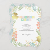 赤ちゃんお洒落シャワー素朴カードありがとう サンキューカード (正面/裏面)