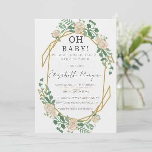 赤ちゃんかわいらしシャワー 招待状 (スタンド正面)