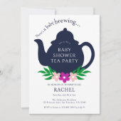 赤ちゃんがお茶をブレンドするパーティー　ベイビーシャワー 招待状 (正面)