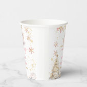 赤ちゃんがお茶を入れています ピンクの冬のティーパーティー ベビーシャワー 紙コップ (右)