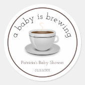 赤ちゃんがお茶会を企画中 ベビーシャワー ラウンドシール (正面)
