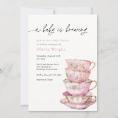 赤ちゃんがお茶会を開催 ベイビーシャワーのお知らせ 招待状 (正面)