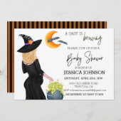 赤ちゃんができちゃった ブリューニング ウィッチ ウォーターカラー カスタム ブロンド 招待状 (正面/裏面)