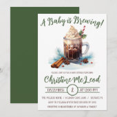 赤ちゃんができつつある、ホリデー アイスコーヒー ベイビー シャワー 招待状 (正面/裏面)