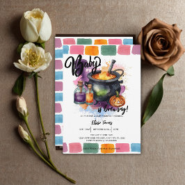 赤ちゃんができている | かわいいハロウィンのベビーシャワー 招待状