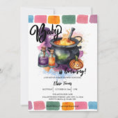 赤ちゃんができている | かわいいハロウィンのベビーシャワー 招待状 (正面)