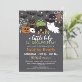 赤ちゃんができている ウィッチ ゴースト 大鍋 ハロウィン 招待状 (スタンド正面)