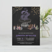 赤ちゃんができている！ スプーキーハロウィンのベイビーシャワー 招待状 (スタンド正面)