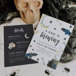 赤ちゃんができている ハロウィンのオールインワン ベビーシャワー 招待状