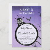 赤ちゃんができている ハロウィン 秋のオータム ベイビー シャワー 招待状 (正面)